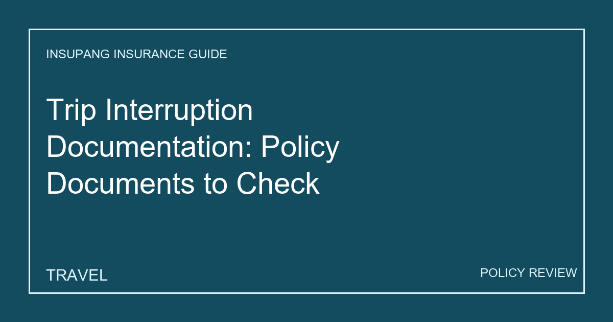 Trip Interruption Documentation: Policy Documents to Check - Insupang insurance guide thumbnail