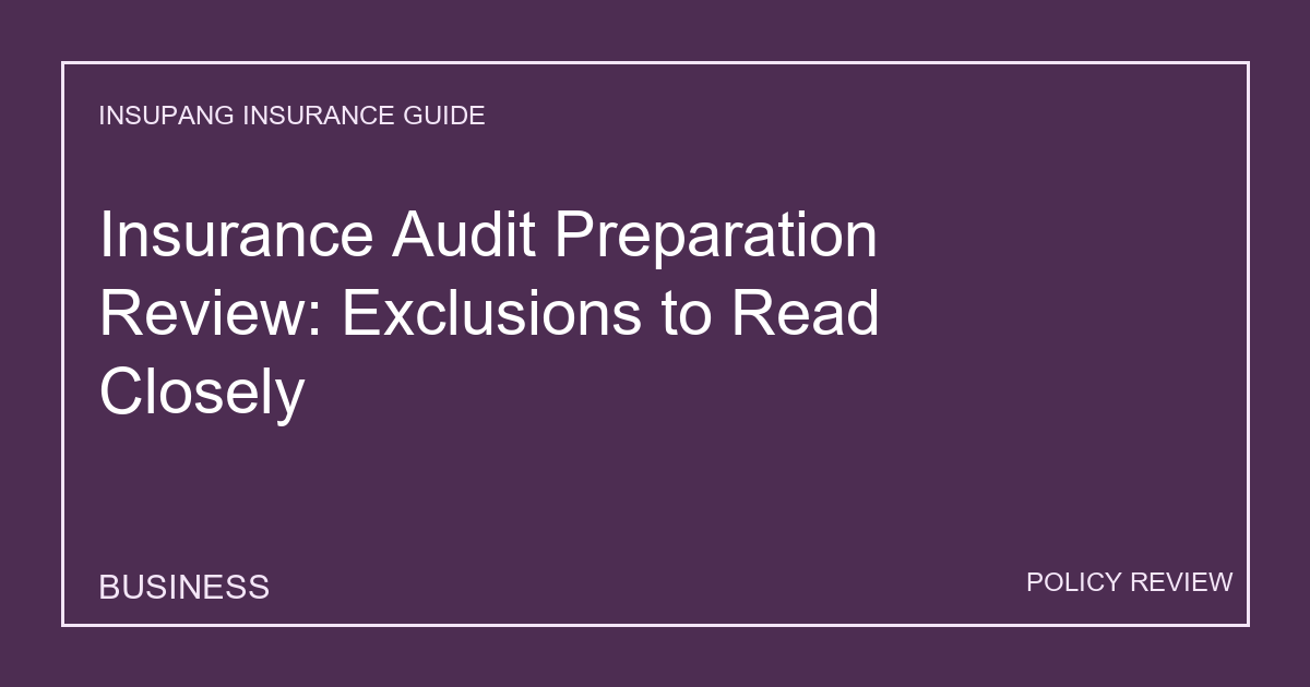 Insurance Audit Preparation Review: Exclusions to Read Closely - Insupang insurance guide thumbnail