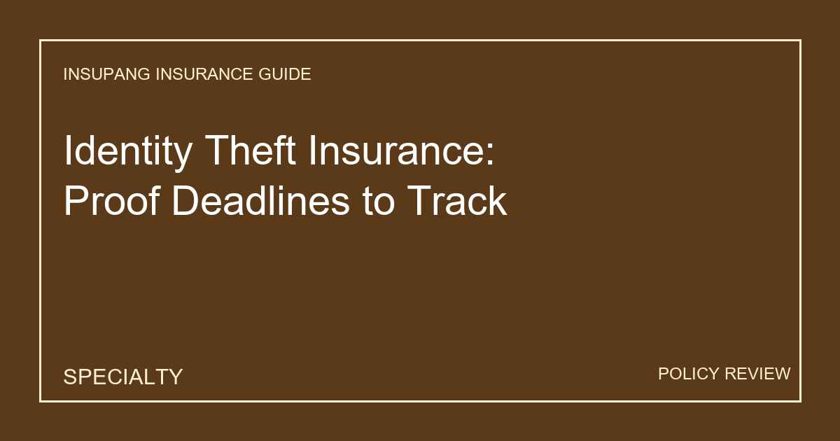 Identity Theft Insurance: Proof Deadlines to Track - Insupang insurance guide thumbnail