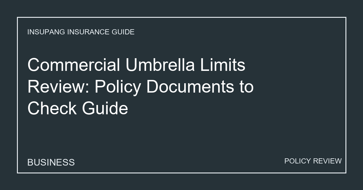 Commercial Umbrella Limits Review: Policy Documents to Check Guide - Insupang insurance guide thumbnail