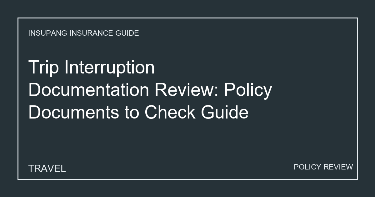 Trip Interruption Documentation Review: Policy Documents to Check Guide - Insupang insurance guide thumbnail