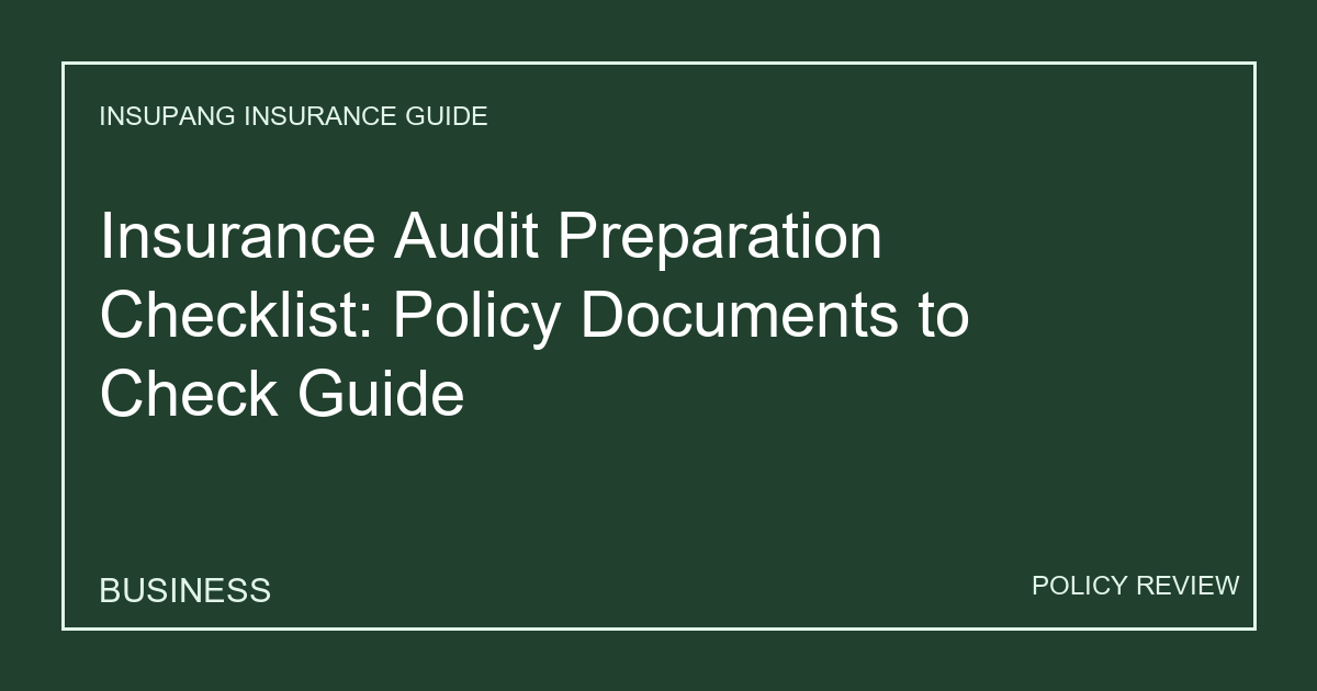 Insurance Audit Preparation Checklist: Policy Documents to Check Guide - Insupang insurance guide thumbnail