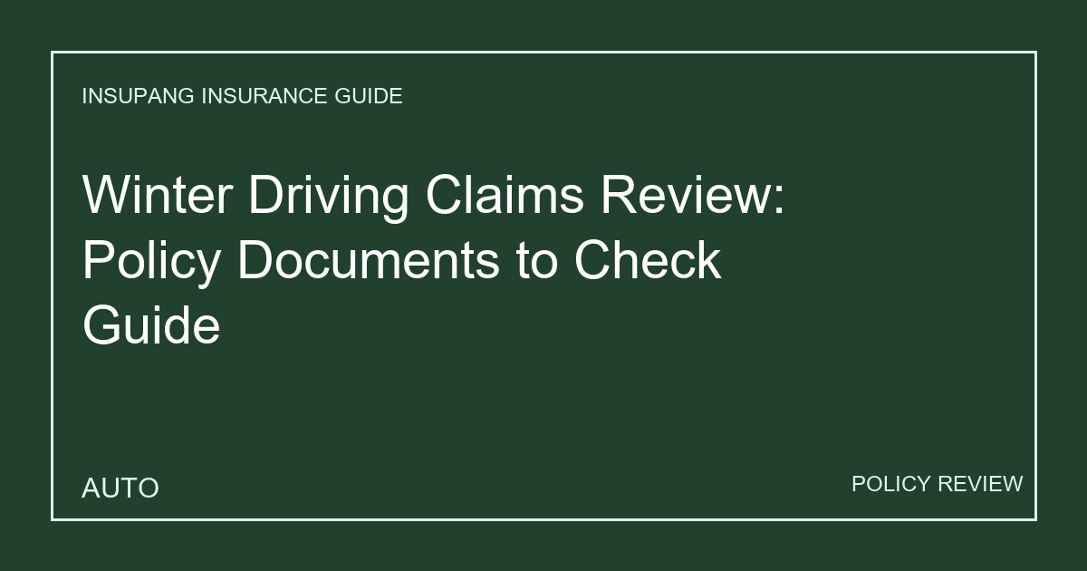 Winter Driving Claims Review: Policy Documents to Check Guide - Insupang insurance guide thumbnail