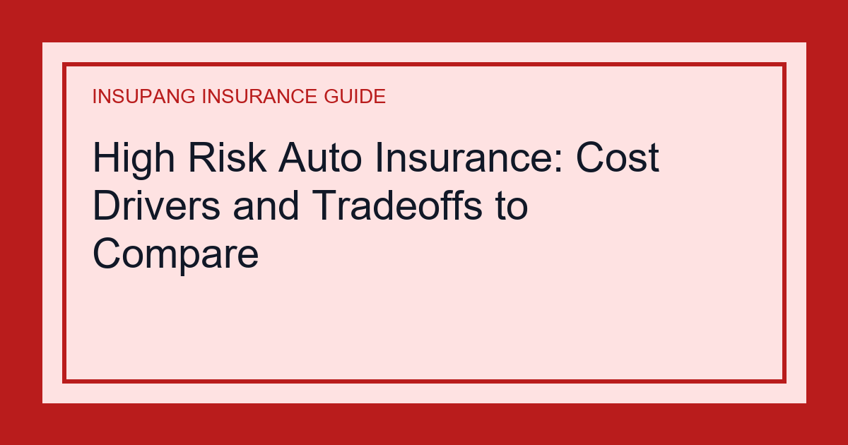 High Risk Auto Insurance: Cost Drivers and Tradeoffs to Compare - Insupang insurance guide thumbnail