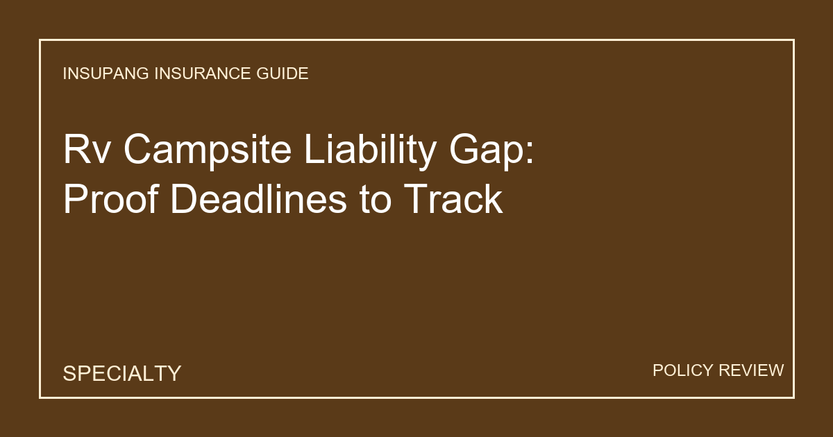 Rv Campsite Liability Gap: Proof Deadlines to Track - Insupang insurance guide thumbnail