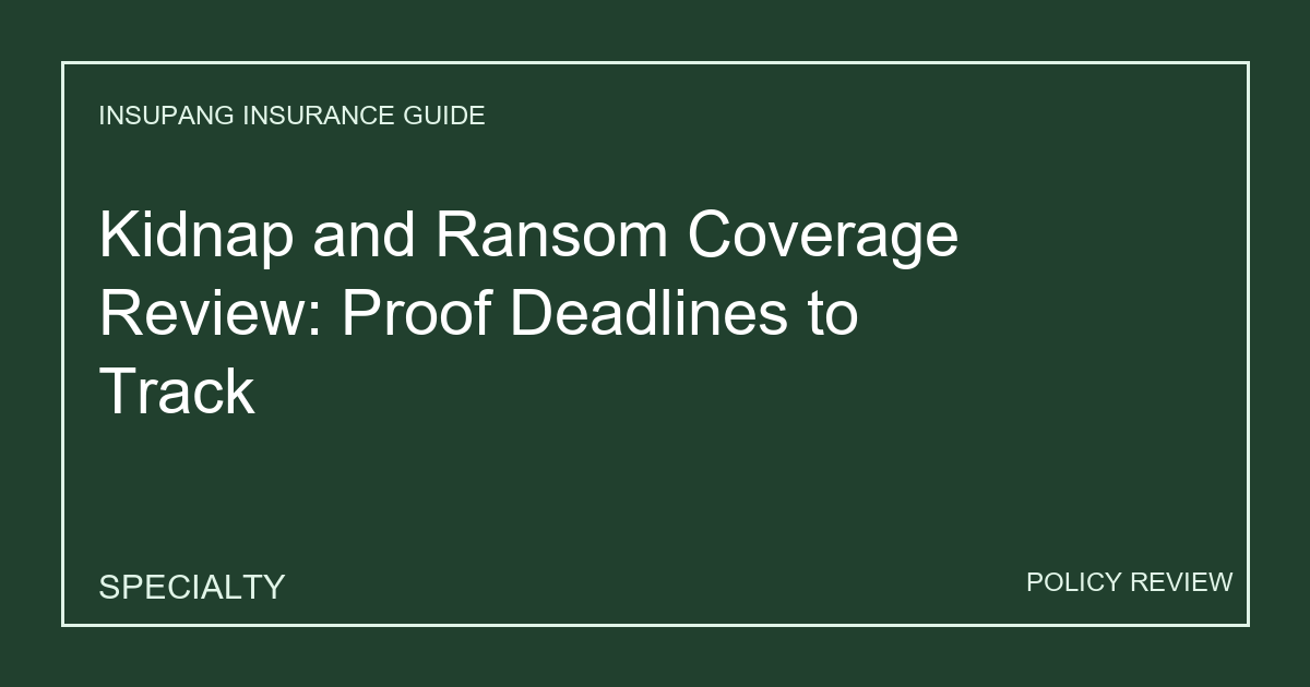 Kidnap and Ransom Coverage Review: Proof Deadlines to Track - Insupang insurance guide thumbnail