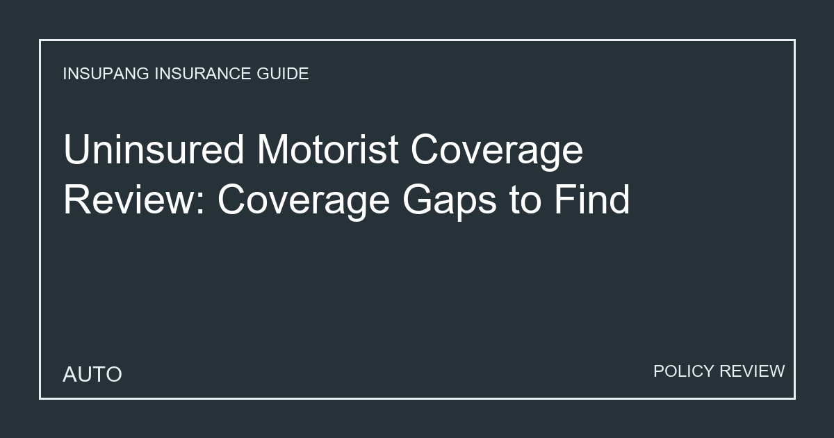 Uninsured Motorist Coverage Review: Coverage Gaps to Find - Insupang insurance guide thumbnail