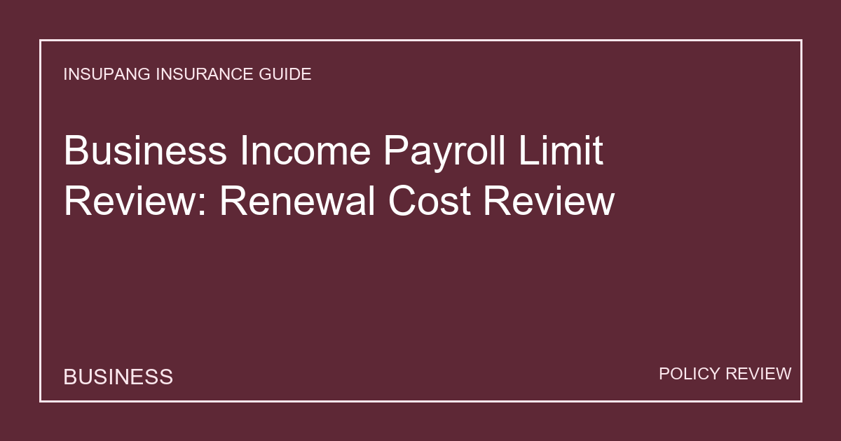 Business Income Payroll Limit Review: Renewal Cost Review - Insupang insurance guide thumbnail